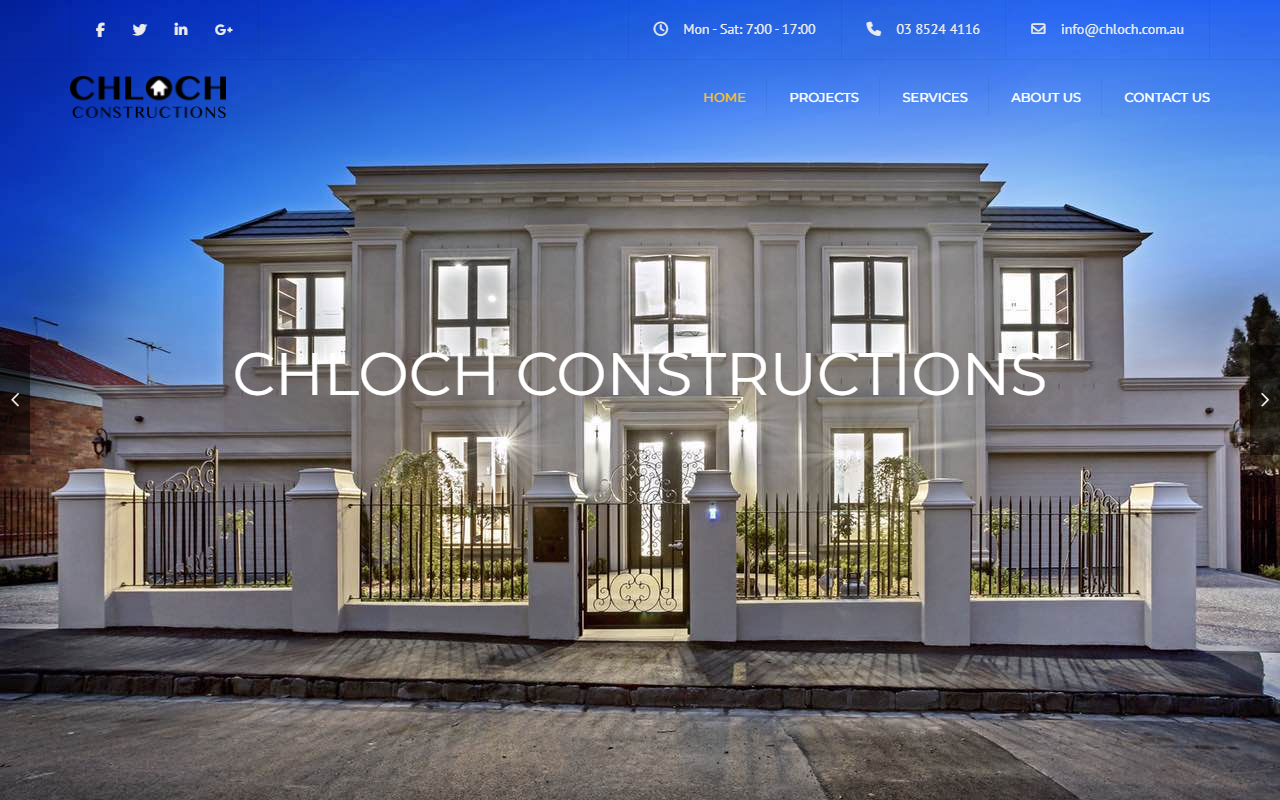 Chloch Constructions website screenshot